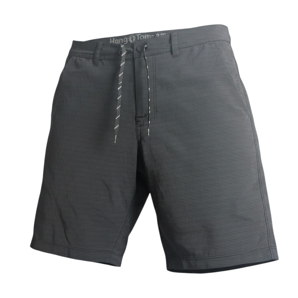 Hang Ten Hybrid Shorts 32 Charcoal Gray Micro Stripe Quick Dry Stretch‎ Mens